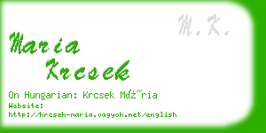 maria krcsek business card